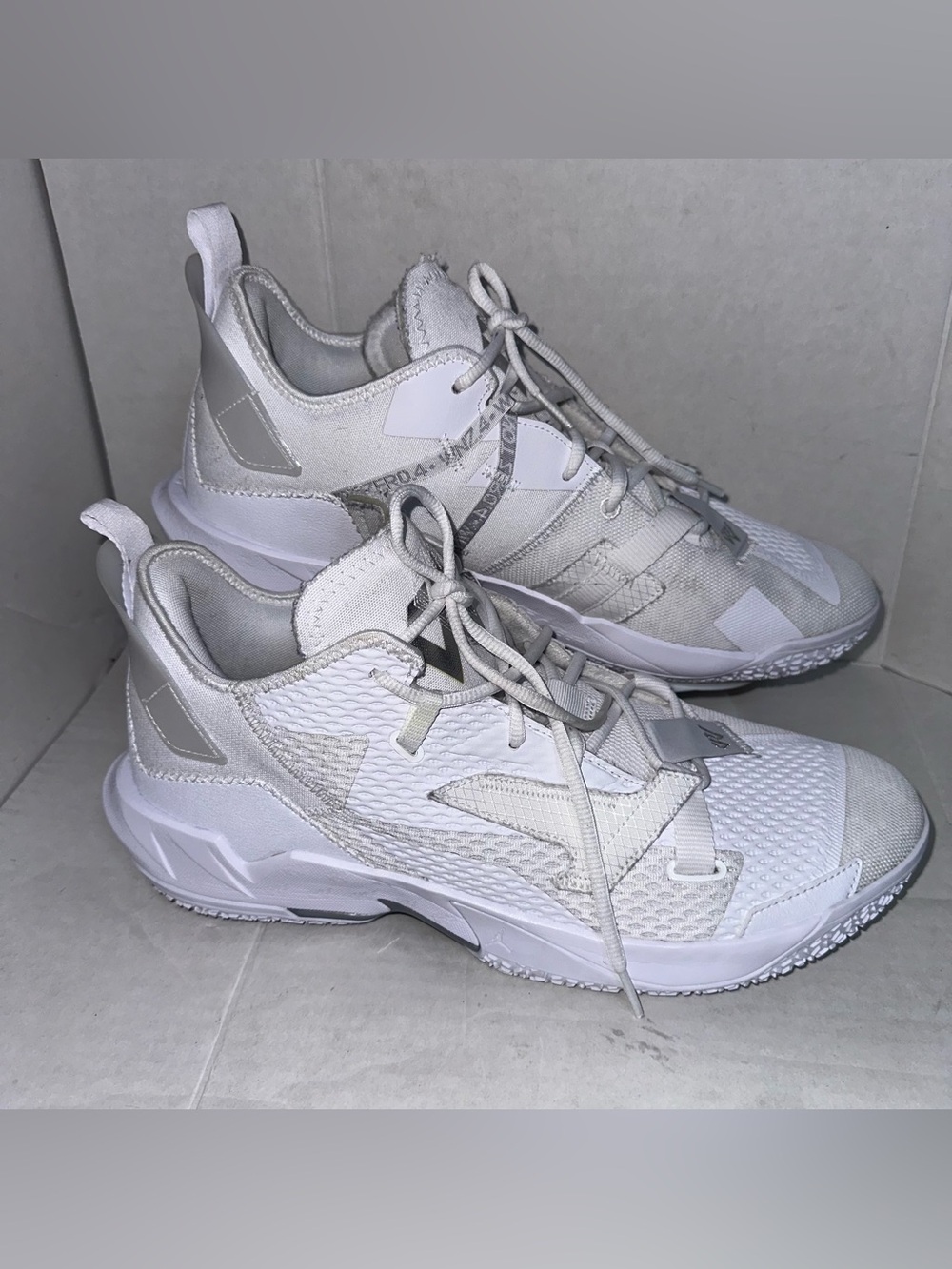 Nike Air Jordan Why Not Zer0.4 Mens Size 14 White Metallic Silver CQ4230 101